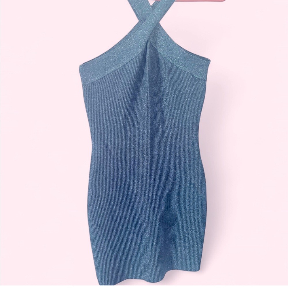 Teal Cross-Back Tank Top - Picture 1 of 4